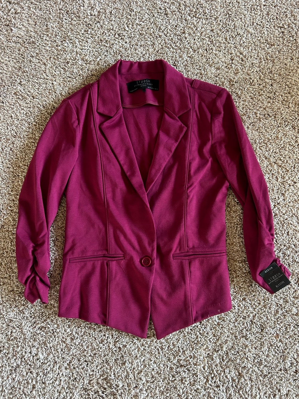 Women's Magenta Single-Button Blazer